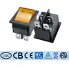 Etl Padrão Americano Kcd4 Interruptor de Barco 4 Pinos 2 Velocidades Rocker Amarelo Interruptor de Alimentação Corrente Alta 16A250V