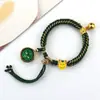 Pulsera Thangka Estilo Tíbet con Cinco Deidades de la Riqueza, Pulsera Tejida a Mano con Tara Verde y Cinco Santos, Pulsera Caja Gahu