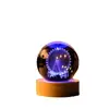 Luz Noturna de Bola de Cristal Gravada em 3D Estéreo Transfronteiriça Luz Colorida Base de Madeira Decoração de Mesa de Quarto Presente da Temporada de Formatura