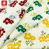 Suministro de tela estampada reactiva de algodón blanco con flores simples, estilo pastoral japonés y coreano, tela para ropa femenina, lote de puntos.