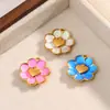 Acessórios de Joias em Formato de Coração, Pingentes, Charms de Pulseira com Flor Esmaltada, Brincos de Estilo Fresco, Acessórios de Pulseira Versáteis Atacado