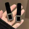 Pinza negra para el pelo, pasador, pinza, estilo pequeño Chanel, pinza BB de terciopelo, elegante, para la nuca, pinza para el pelo, pedrería, elegante, versátil
