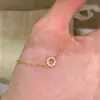 Pulsera de Plata de Ley S925 Hueca de Círculo Pequeño con Diamantes Completos para Mujer, Estilo Vintage Japonés, Diseño de Nicho de Alta Gama, Pulsera Popular