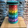Taburete Plegable Portátil para Exteriores Camping Pesca Silla Telescópica Taburete de Plástico de Colores Arcoíris Silla Telescópica Apilable