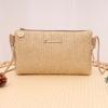 2025 Novo em estoque Bolsa de Palha Feminina Personalizada Simples Carteira Longa Grande Capacidade Bolso Principal Bolsa para Celular Porta-Moedas