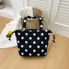 Bolso de mujer de gran capacidad 2026 nuevo de moda de verano de lujo ligero para clase y para ir al trabajo, bolso tipo cubo de lunares a la moda