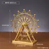 Adornos de Rueda de la Fortuna de Lujo con Luz Dorada Decoración Sencilla de Hierro para el Hogar Sala de Estar Adornos Dinámicos Giratorios para Escritorio