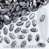 Nova Arte de Unhas Tendência Irregular 3*6 Ponta Dupla Fundo Plano Diamante Aurora Iridescente Gelo Champanhe Decoração de Unhas Strass