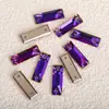 Rhinestones de Vidrio Rectangulares de Cristal K9 de Alta Calidad Cosidos a Mano con Base Plana y Doble Agujero para Vestidos de Bricolaje, Vestidos de Novia y Accesorios de Ropa