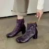 Botines Delgados de Piel de Oveja Estilo Europeo Puntiagudos 2026 Otoño/Invierno Tacón Medio Grueso Cierre Trasero Versátiles para Viajar Botines de Piel Genuina para Mujer