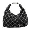 Bolso de Croissant Simple a Cuadros Retro Bolso de Empanada Versátil Elegante 2026 Nueva Textura Bolso de Hombro Único Bolso Cruzado de Moda
