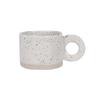 Taza de café de cerámica para exportación transfronteriza Taza con asa para el hogar Punto de pulverización cóncavo y convexo Efecto de tinta salpicada Taza de agua Taza de cerámica
