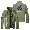 Jaqueta de Motociclista com Gola Alta Estampada Masculina e Feminina para Primavera e Outono, Cardigan Esportivo Casual da Moda para Uso Externo, Jaqueta de Motociclista
