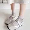 Calcetines para Verano, Delgados Calados Ultra-Delgados Antideslizantes Bajos, Calcetines Cortos Delgados de Malla para Mujer, Versátiles Estilo Coreano