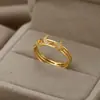 Anillo simple de estrella y luna con circonita para mujer, estilo Ins, red social, anillo de dedo con boca cerrada, temperamento, en stock, venta al por mayor