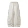 Yi Dao Vintage 2026 Otoño Nuevo Retro Americano Streetwear Bolsillos Grandes Cintura Elástica Pierna Recta Holgada Pantalones Cargo Hombre