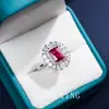 Anillos de Estilo Europeo y Americano con un Toque de Lujo de Nicho, Piedras Preciosas Rojas y Azules, Anillos Ajustables de Estilo de Corte, Anillos de Zirconia Paraíba de Lujo para Mujer