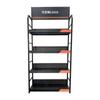 Fabricante Display Multicamadas Rack de Exposição de Óleo Metal Suprimentos para Bateria Lubrificação de Carro Prateleira Curva de Supermercado Rack de Exposição