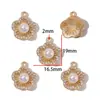 Acessórios de joias de liga leve de luxo, pingentes com incrustação de pérolas, decorações para pulseira, colar e chaveiro DIY, W893