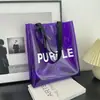 Bolsa de Gelatina Logo Personalizado Bolsa de Láser Colorida Bolso Transparente de PVC Bolsa de Regalo de Plástico Empaque Bolsa Impermeable