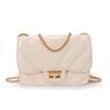 Bolso de hombro cruzado clásico de diseño bordado estilo Chanel con cadena de rombos, moderno, versátil, para mujer
