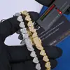 Hip-Hop Europeu e Americano 8mm Prata 925 Moissanita Corrente de Coração Estilo Ins Pulseira Masculina Joia Transfronteiriça Acessório Personalizado