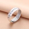 2024 Nuevo Anillo Abierto Sólido Xizang Escritura de Seis Sílabas Anillo Pared Interior Guofeng Xiangyun Anillo de Plata