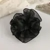 Scrunchie de Renda Dongdaemun Coreana Luxuoso Fluido com Strass para Afinar a Cintura para Mulheres, Acessório de Cabelo Elegante de Alta Qualidade