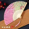 Leque Dobrável Leque Estilo Chinês Antigo Dinastia Han Feminino Cheongsam Dança Dançando Crianças Estudantes Verão Portátil Dobrável Pequeno Leque