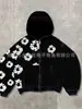 Sudadera con capucha de manga larga con estampado de kapok lavado estilo americano, de moda, para primavera y otoño, chaqueta japonesa de alta gama para hombre
