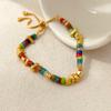 Collar de Mano Vintage con Cuentas de Piedra de Colores Elegante Collar Bohemio Cadena para Clavícula Nueva y Atractiva para Mujer 1418