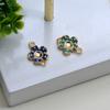 60425 Colgante de Loto Esmalte Cloisonné de Cobre Azul Quemado Accesorios Tocado Pulsera Collar Soporte para Flores 9*13mm