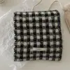 Cachecol Xadrez Coreano para Mulheres, Mistura de Lã, Macio e Amigo da Pele, Estilo Doce Universitário, Quente, Protetor de Pescoço Xadrez Vintage