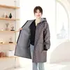 Mono de trabajo con capucha de forro polar largo engrosado de invierno para uso en casa, para hombre, resistente al viento, impermeable, de manga larga, delantal de trabajo para mujer