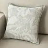 Almofada Jacquard de Veludo Estilo Vintage Cremoso para Sofá Sala de Estar Almofada de Costas Luxo Leve Retro Travesseiro de Cabeceira Pousada Folhas