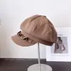 Gorra Plisada de Encaje Octagonal Vintage para Mujer, Nuevo Estilo Primavera, Versátil Estilo Británico, Elegante Gorra de Boina Protectora del Sol