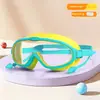 Gafas de Natación para Niños con Tapones para los Oídos Integrados HD Antivaho Marco Grande Silicona Suave Sin Presión en los Ojos para Niños y Niñas Multicolor