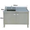 Gabinete de fregadero de acero inoxidable 304, Fregadero integrado tipo gabinete de cocina engrosado para uso doméstico, Gabinete de fregadero para lavar platos para uso comercial