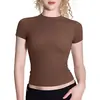 Camiseta Feminina Manga Longa Cruzada Europeia e Americana Hot Girl Cintura Marcada Ombro Direito Look Emagrecedor Outono Camisa Base para Camadas Pronta para Venda