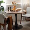 Mesa de Comedor Moderna de Madera Maciza Pura Redonda para Hogar Departamento de Ventas Oficina Recepción Mesa de Negociación y Combinación de Sillas Balcón Mesa Redonda Pequeña