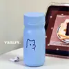 Nueva taza de agua mini de alto diseño con diseño de gato de dibujos animados, taza aislada de acero inoxidable 304, taza portátil para exteriores