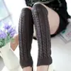 Cubrepiernas Gruesos de Lana Estilo Coreano Calcetines de Pelo Cubrepies Tejidos para Otoño e Invierno Calcetines Retorcidos Cálidos Calcetines para Mujer