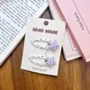 Grampo de Cabelo Xadrez Azul Estilo Fresco com Laço de Strass, Presilha Versátil Doce e Fofa para Franja, Novo Acessório de Cabelo