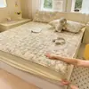 Sábana de cama acolchada, gruesa, estilo hotel con protector de colchón, a prueba de polvo y suciedad, apta para todas las estaciones