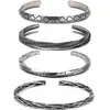 2023 Pulsera tejida retorcida abierta retro europea y americana Pulsera chapada en cobre y plata Pulsera geométrica para hombre venta al por mayor