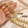 Cadena de cuentas de plástico con hoja de oro, cadena con colgante de hoja chapada en oro, dobladillo de vestido, ribete para cortinas, accesorios decorativos, compra al por mayor