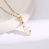 Corrente de clavícula em aço titânio estilo nacional retrô pingente de cadeado da paz de jade temperamento versátil acessórios de estilo chinês de alta qualidade