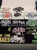 Marca Nueva Transfronteriza de Moda SYNA WORLD Camiseta de Manga Corta Estampada con Letras Hip Hop Streetwear Americano Verano Nuevo para Hombre