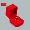28RBH Caja Octagonal de Terciopelo Roja Grande Vitrina Caja de Exhibición Caja de Joyería Caja de Regalo Caja de Almacenamiento LOGOTIPO Personalizable