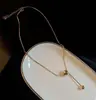 Collar Nuevo Estilo de Acero de Titanio con Bolas Redondas Grandes y Pequeñas, Versátil y Elegante, Diseño de Nicho de Lujo Ligero, Cadena para Clavícula, Cadena para Suéter para Mujer, No se Desvanece